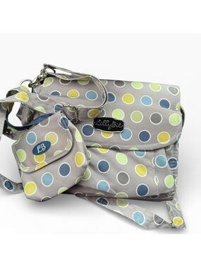 LillyBit Diaper Clutch Bag Tote On The Go Polka Dots Travel Bag Shopper
